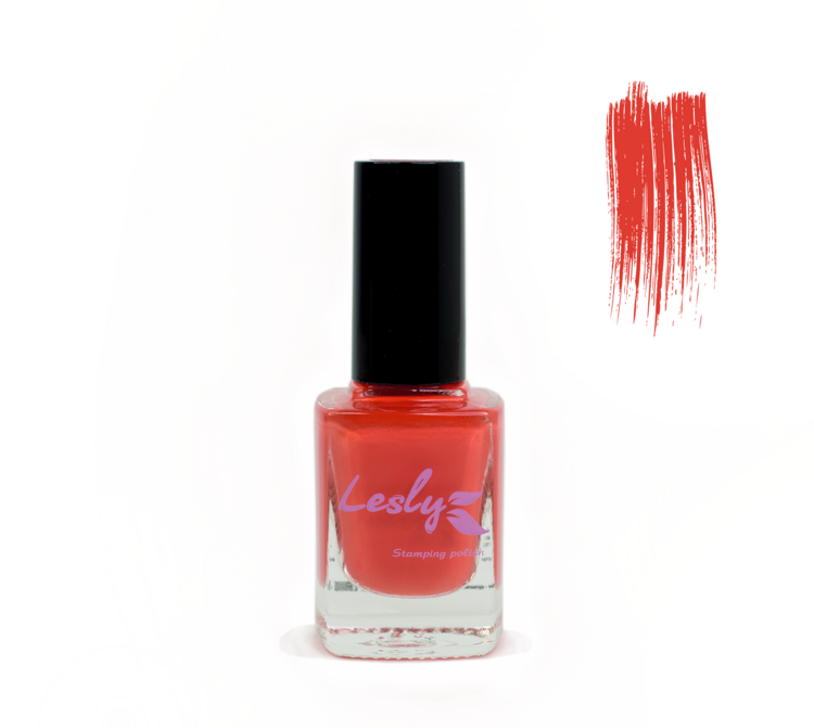 Лак для стемпинга Lesly №35 Hot Coral